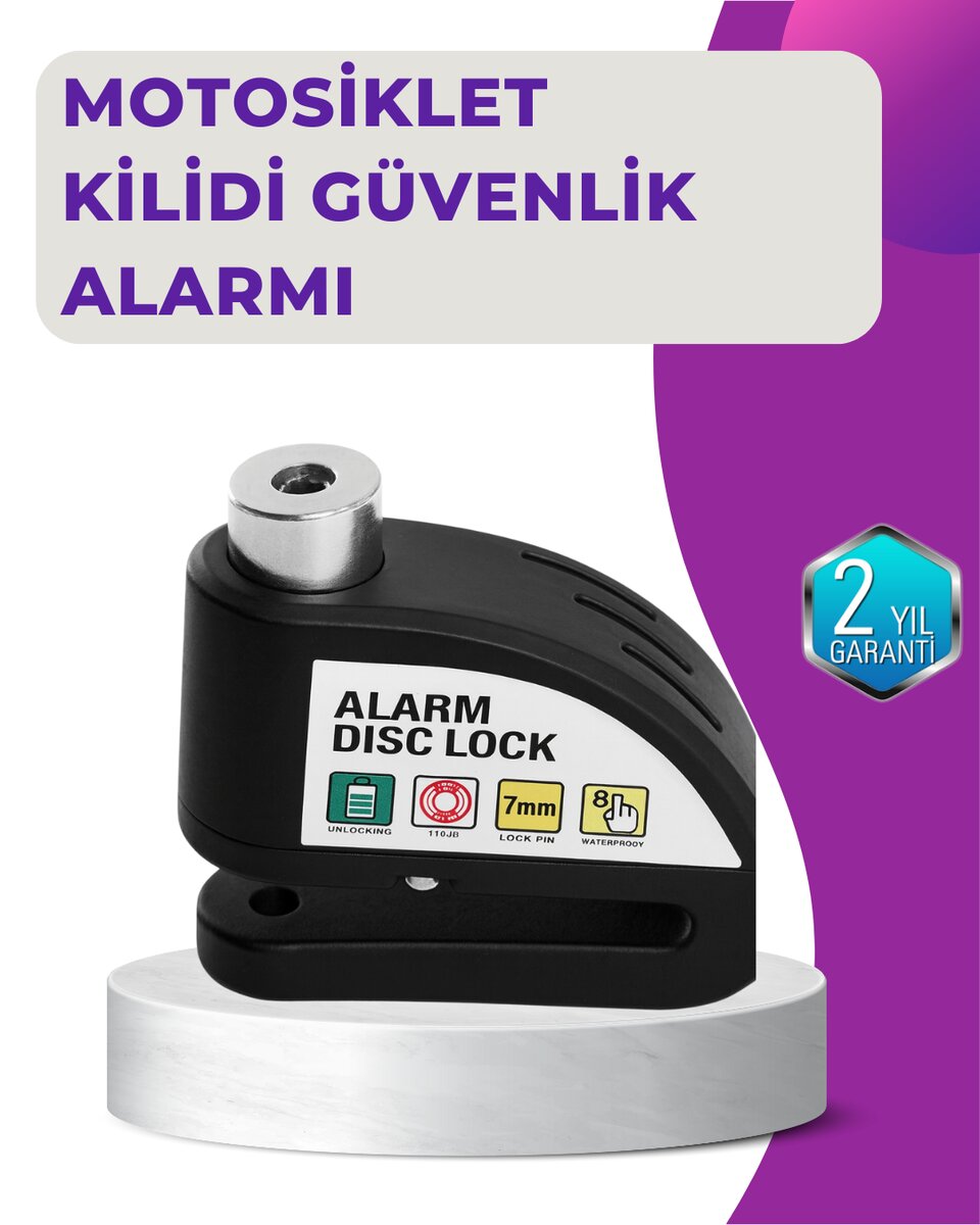 110 dB Alarm Disk Kilidi Motosiklet Scooter Bisiklet Güvenlik 110 dB Alarm Disk Kilidi Motosiklet Scooter Bisiklet Güvenlik