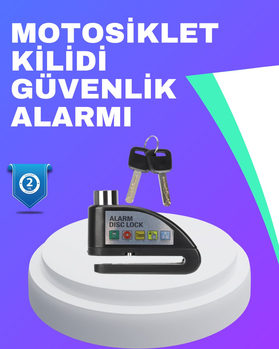Su Geçirmez Alarm Disk Kilidi Motosiklet Scooter Bisiklet Güvenlik Su Geçirmez Alarm Disk Kilidi Motosiklet Scooter Bisiklet Güvenlik