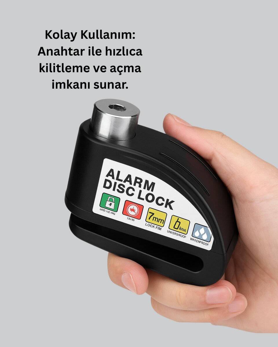 Taşınabilir Alarm Disk Kilidi Motosiklet Scooter Bisiklet Güvenlik Taşınabilir Alarm Disk Kilidi Motosiklet Scooter Bisiklet Güvenlik