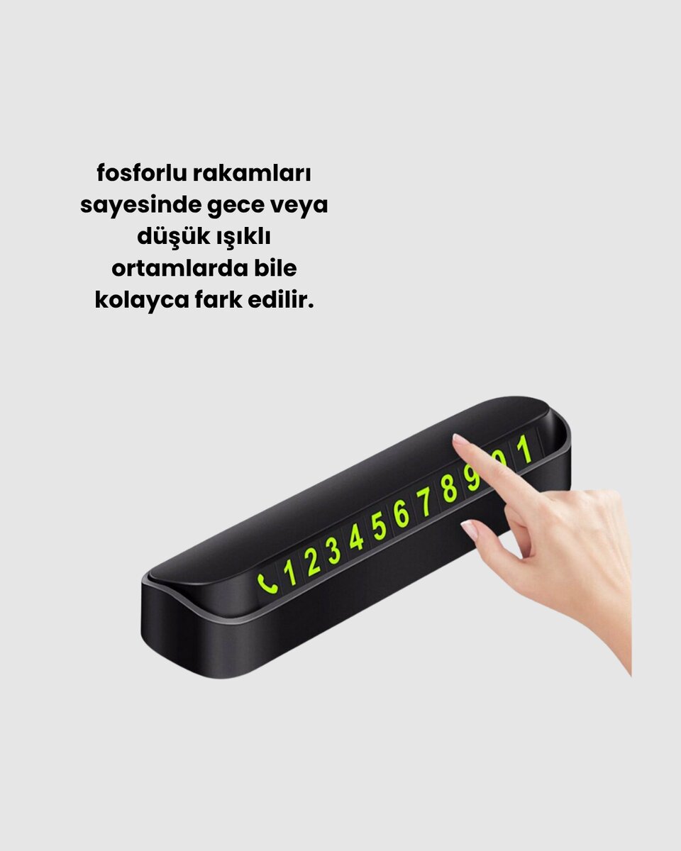 Fosforlu Araç İçi Park Kartı Numaratörü Fosforlu Araç İçi Park Kartı Numaratörü
