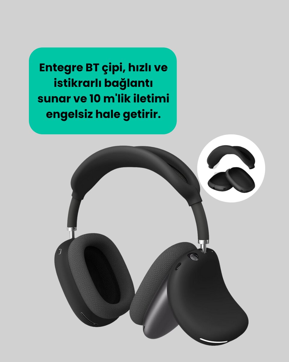 Bluetooth V5.0 Kablosuz Kulak Üstü Kulaklık | Katlanabilir, Mikro USB Girişli