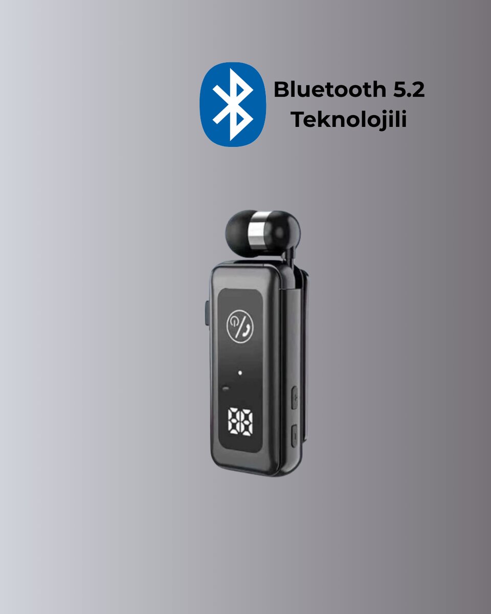 Dijital Ekranlı ve Hızlı Şarjlı Bluetooth 5.2 Makaralı Kulaklık Dijital Ekranlı ve Hızlı Şarjlı Bluetooth 5.2 Makaralı Kulaklık