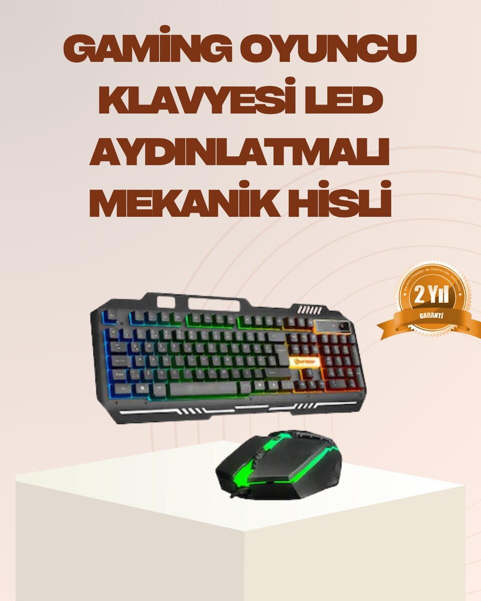 Mekanik LED Gaming Klavye Mouse Seti – Yüksek Tepki ve Ergonomi Mekanik LED Gaming Klavye Mouse Seti – Yüksek Tepki ve Ergonomi
