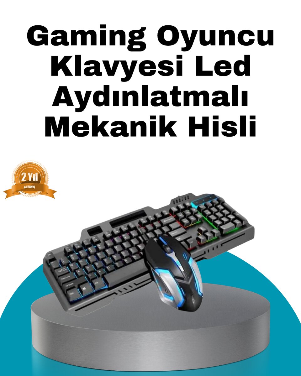 Mekanik Oyuncu Seti – LED Işıklandırma ve Ergonomik Mouse Mekanik Oyuncu Seti – LED Işıklandırma ve Ergonomik Mouse