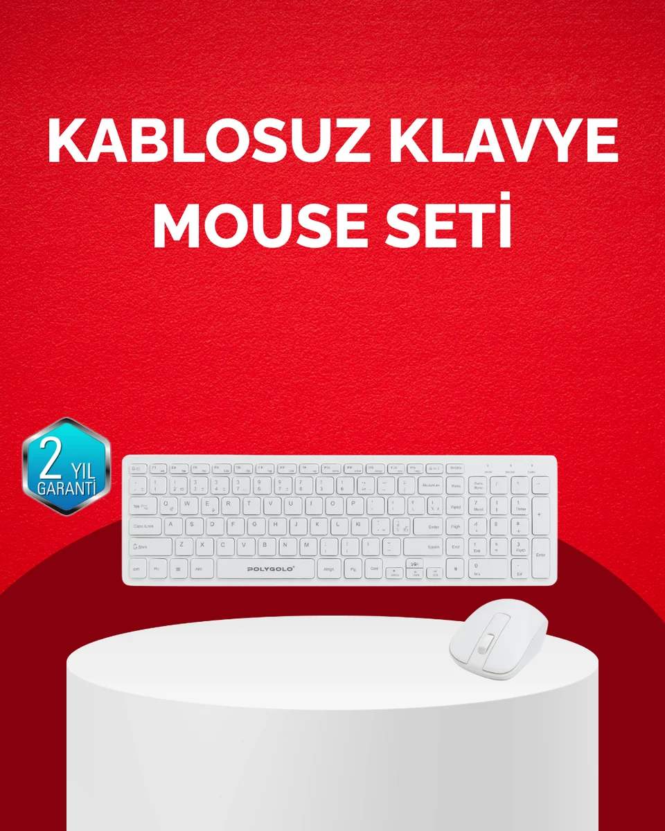 Tam Boy Kablosuz Klavye Mouse Seti - Gelişmiş Bağlantı ve Sessiz Performans Tam Boy Kablosuz Klavye Mouse Seti - Gelişmiş Bağlantı ve Sessiz Performans