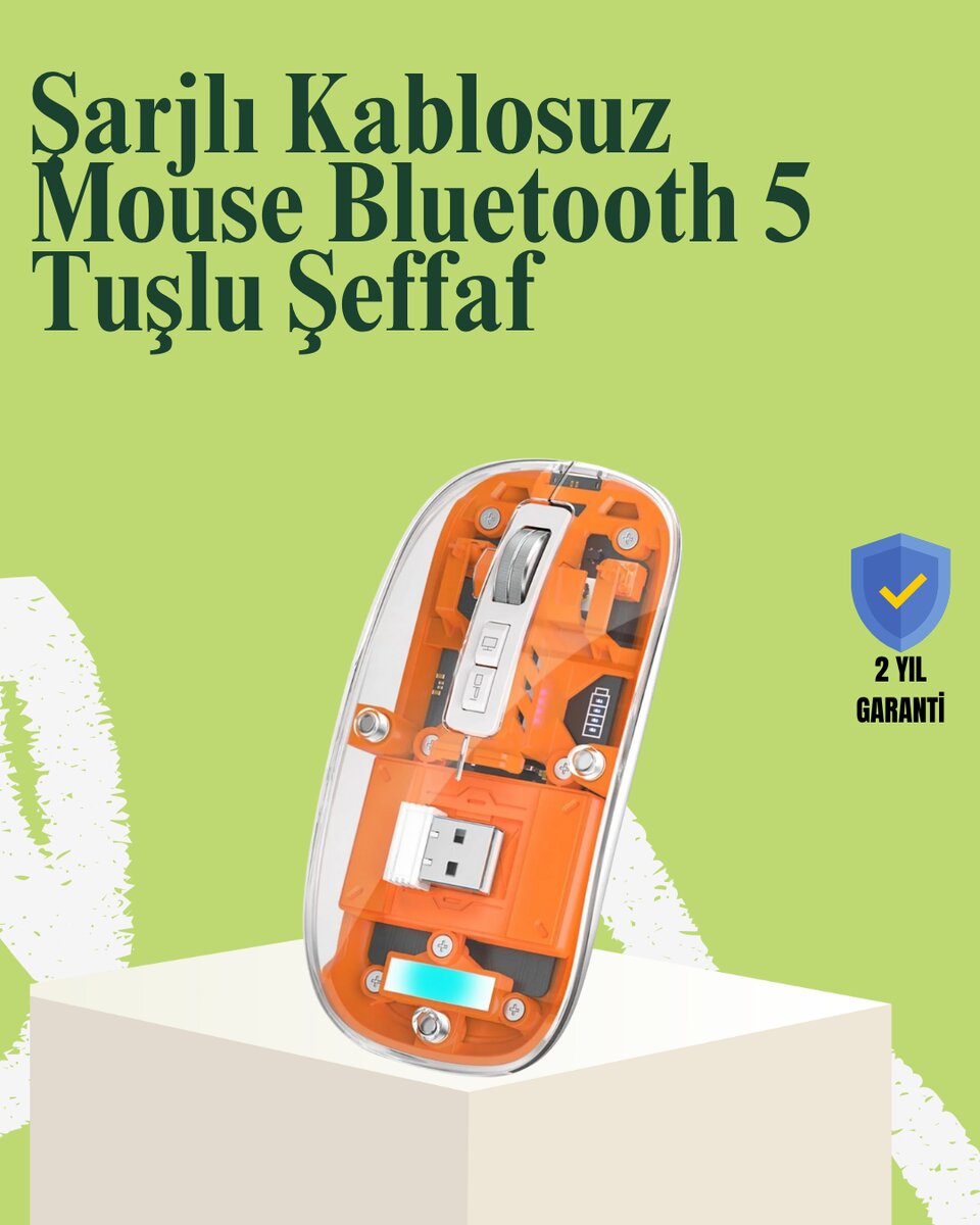 Kablosuz, Sessiz, Ergonomik ve Şarjlı Fare - Gelişmiş Çoklu Cihaz Desteği Kablosuz, Sessiz, Ergonomik ve Şarjlı Fare - Gelişmiş Çoklu Cihaz Desteği