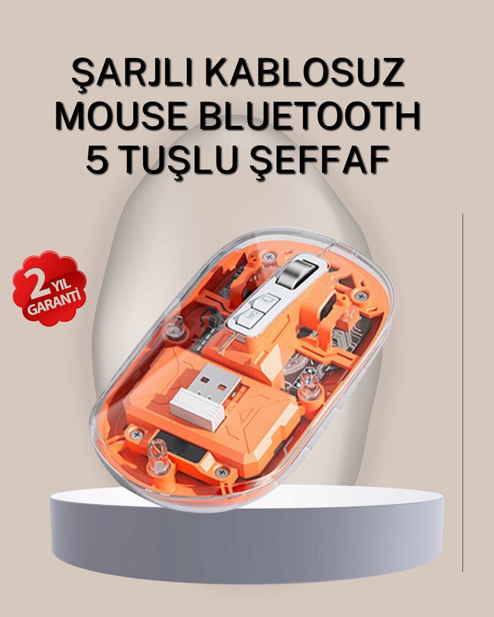 Çift Modlu Fare – USB Alıcılı ve Bluetooth Bağlantılı Çift Modlu Fare – USB Alıcılı ve Bluetooth Bağlantılı