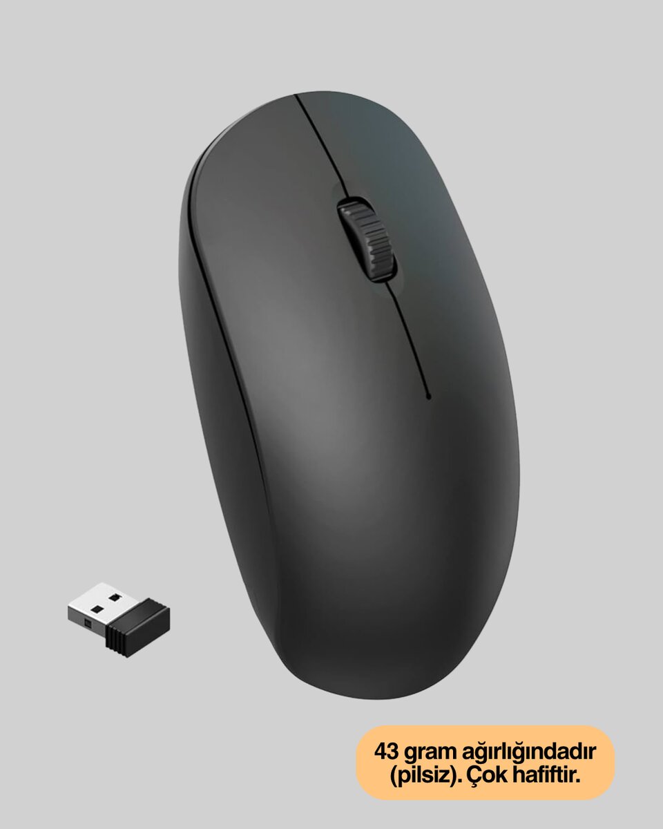 Kablosuz Sessiz Mouse – Ayarlanabilir DPI ve USB Bağlantılı Kablosuz Sessiz Mouse – Ayarlanabilir DPI ve USB Bağlantılı