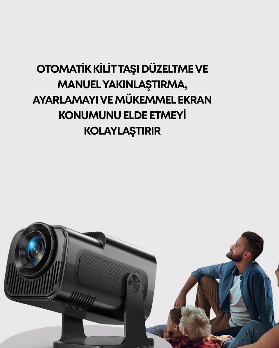 HDMI, USB ve Kulaklık Girişli Çoklu Bağlantı Seçenekli Projektör