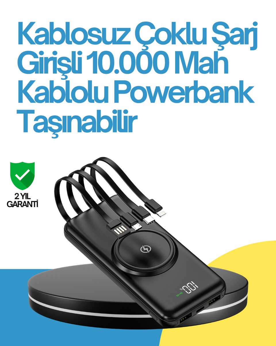 10000mAh Kablosuz ve Hızlı Şarj Destekli Powerbank – Taşınabilir Şarj Gücü 10000mAh Kablosuz ve Hızlı Şarj Destekli Powerbank – Taşınabilir Şarj Gücü