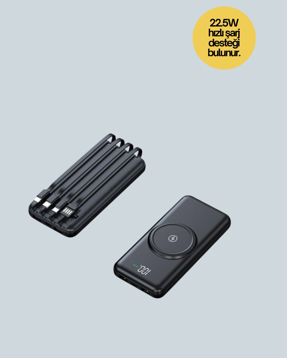 Kompakt Tasarım, Güçlü Performans – 10000mAh Kablosuz Powerbank Kompakt Tasarım, Güçlü Performans – 10000mAh Kablosuz Powerbank