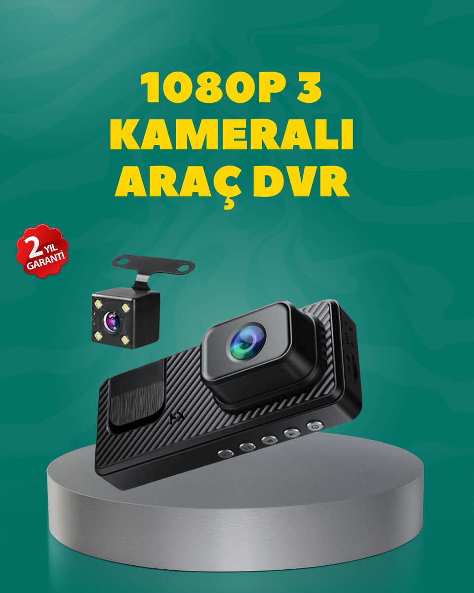 Full HD 1080P Araç Kamerası | Gece Görüşlü, Döngü Kayıt ve Geri Görüş
