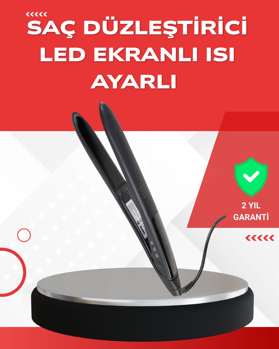 Profesyonel 2025 Saç Düzleştirici Isı Ayarlı Titanyum Seramik Plakalı A Kalite Orijinal