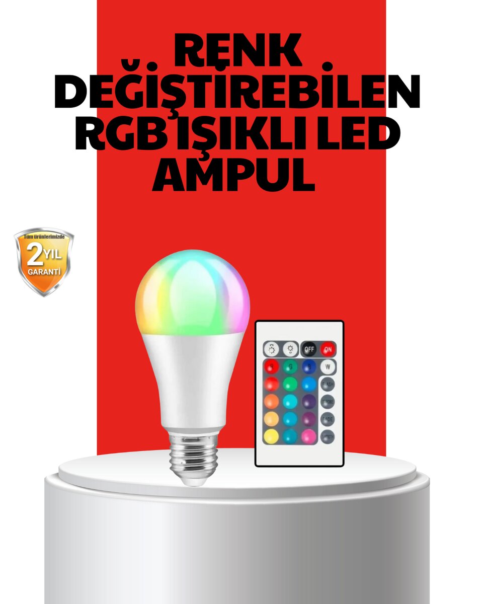 RGB Uzaktan Kumandalı LED Ampul 16 Renkli A Kalite Orijinal RGB Uzaktan Kumandalı LED Ampul 16 Renkli A Kalite Orijinal