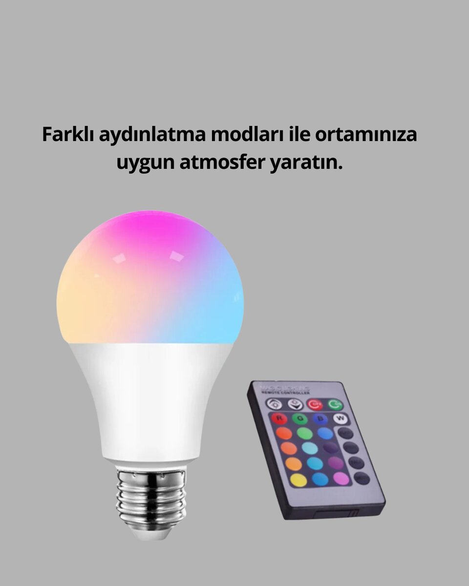 RGB Uzaktan Kumandalı LED Ampul 16 Renk Dekoratif Aydınlatma RGB Uzaktan Kumandalı LED Ampul 16 Renk Dekoratif Aydınlatma