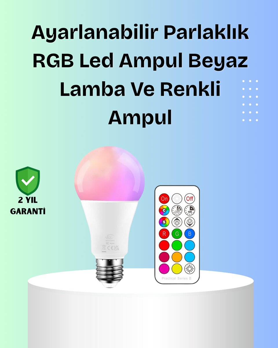 RGBW Teknolojili Akıllı LED Ampul, Zamanlayıcılı RGBW Teknolojili Akıllı LED Ampul, Zamanlayıcılı