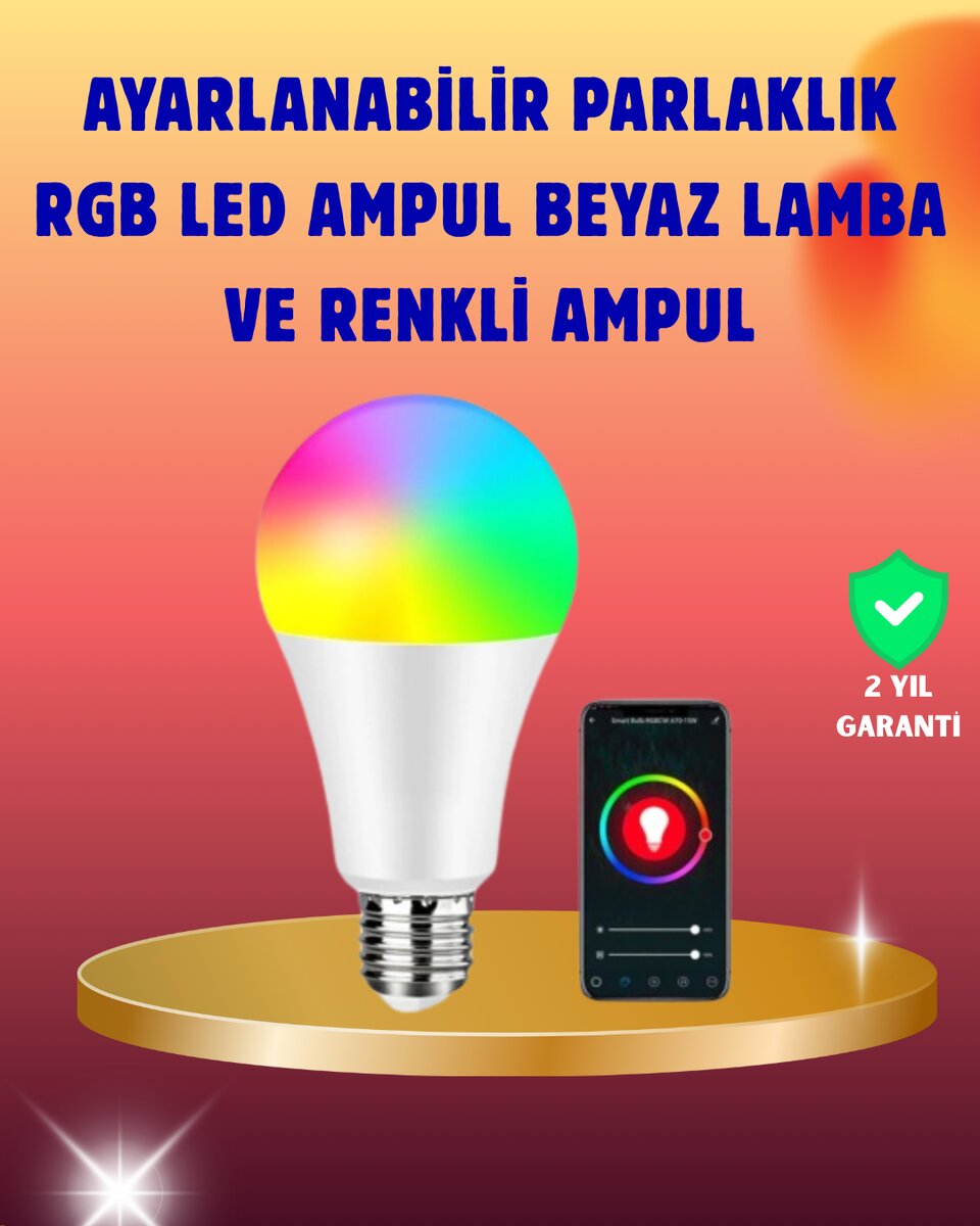 Enerji Verimli Akıllı LED Ampul, Uzaktan Kontrol Özellikli Enerji Verimli Akıllı LED Ampul, Uzaktan Kontrol Özellikli