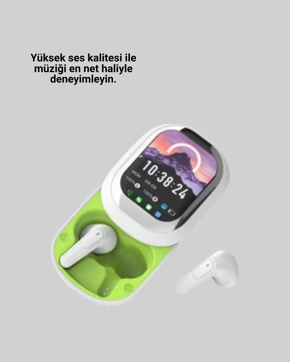 Şık Tasarımlı Siyah Beyaz Kablosuz Kulaklık Çoklu Dil Destekli Şık Tasarımlı Siyah Beyaz Kablosuz Kulaklık Çoklu Dil Destekli