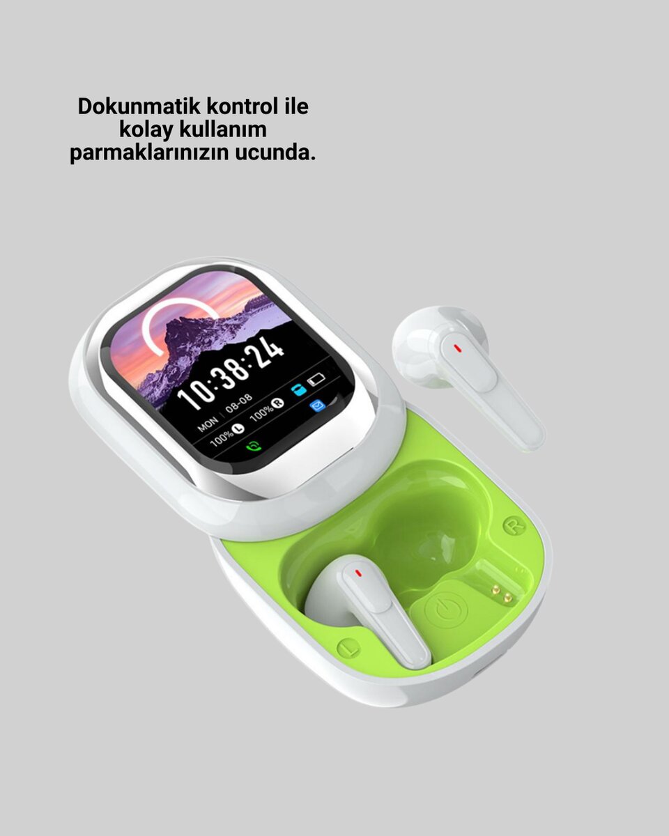 Kayar Kapaklı Şarj Kutusu Ve Dokunmatik Ekranlı Bluetooth Stereo Kulaklık Kayar Kapaklı Şarj Kutusu Ve Dokunmatik Ekranlı Bluetooth Stereo Kulaklık
