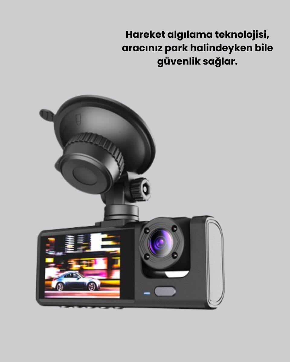 Full HD Araç Kamerası  Çift Yönlü Kayıt ve Darbe Sensörü