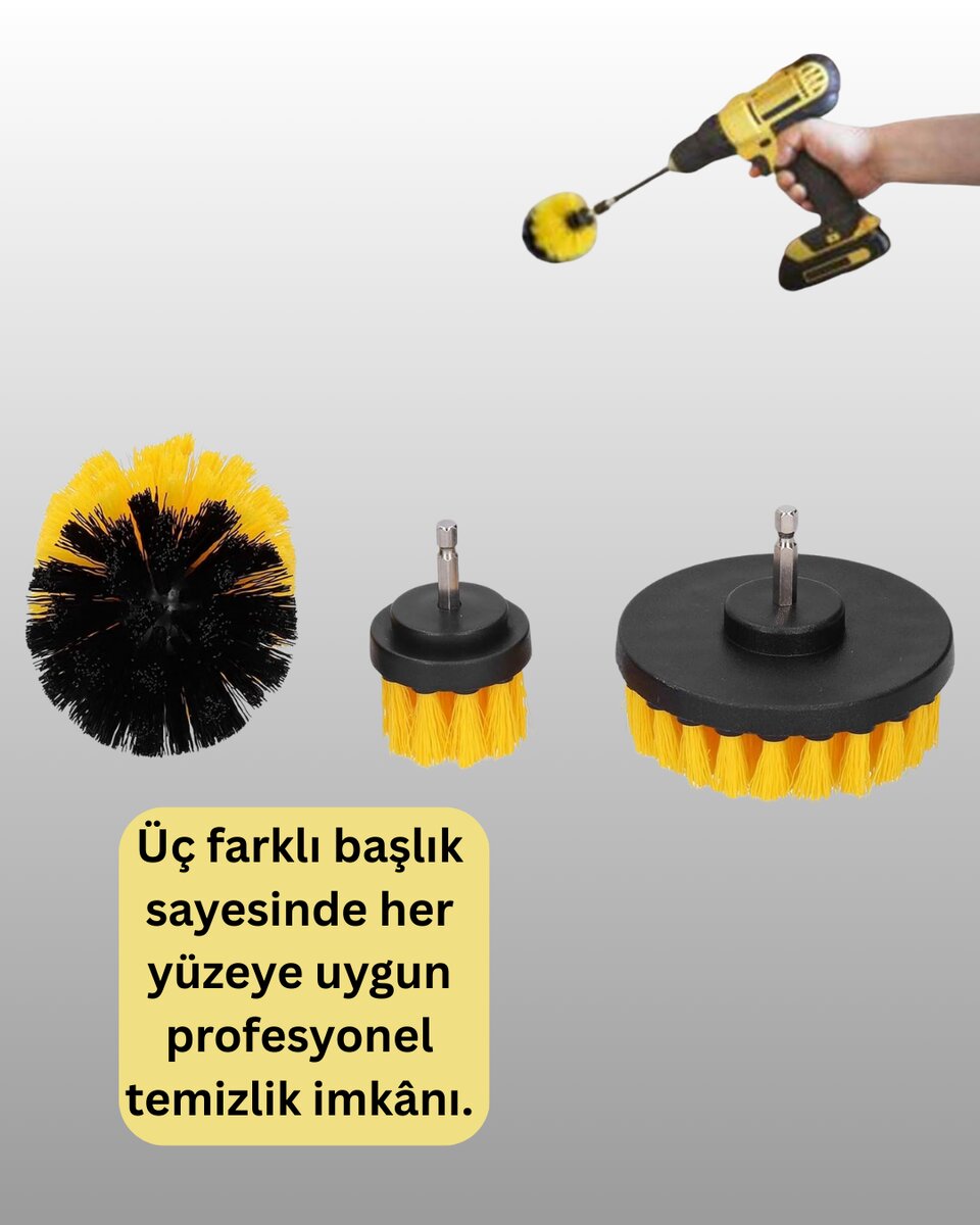 Matkap Uyumlu Temizlik Fırçası Seti 3’lü Çok Amaçlı Matkap Uyumlu Temizlik Fırçası Seti 3’lü Çok Amaçlı