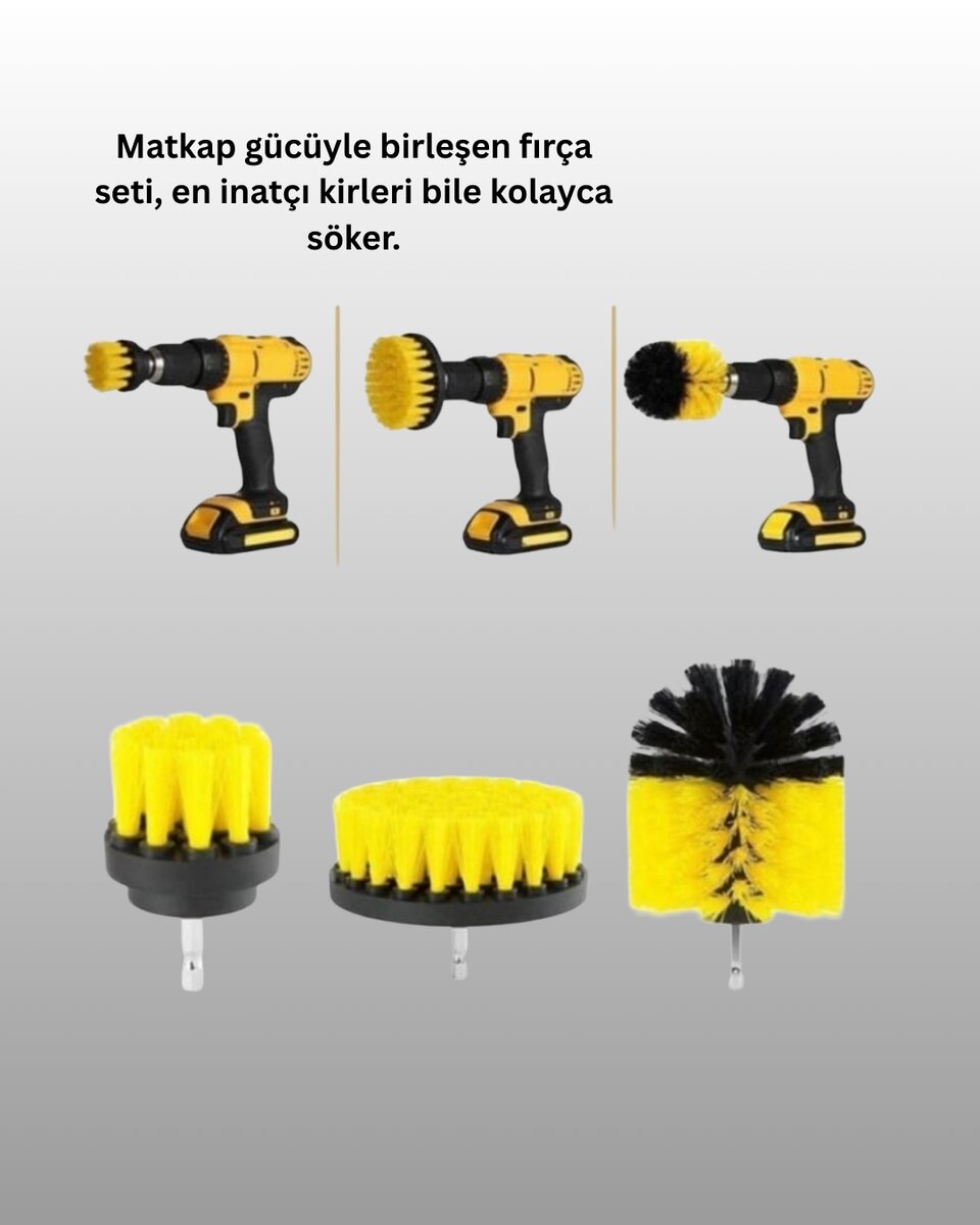Matkap Ucu Temizlik Fırçası Seti Ev ve Araç İçin Matkap Ucu Temizlik Fırçası Seti Ev ve Araç İçin