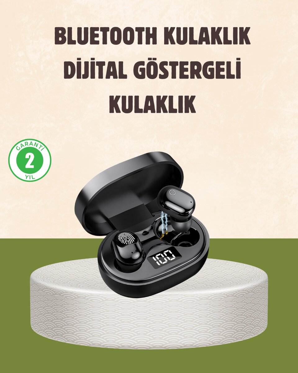 LED Ekranlı Şarjlı Kablosuz Kulak İçi Kulaklık LED Ekranlı Şarjlı Kablosuz Kulak İçi Kulaklık