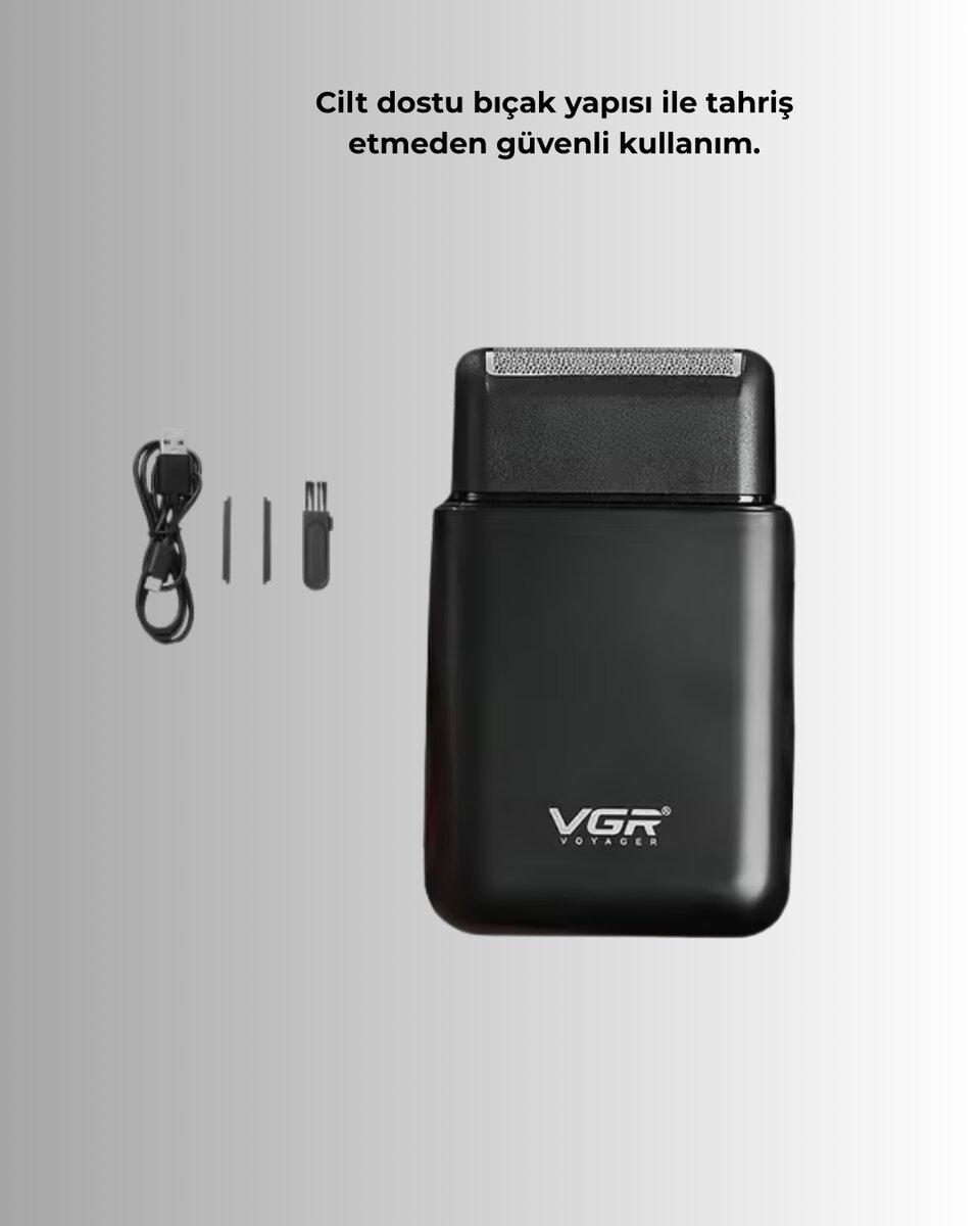 Kart Tasarımlı Şarjlı Tıraş Makinesi | 2 Başlıklı Hassas Kesim
