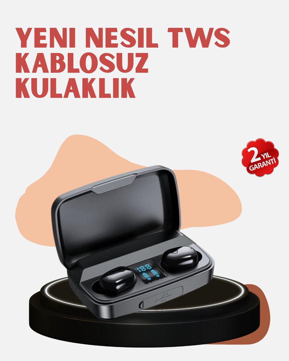 Yüksek Kapasiteli A10s TWS Kablosuz Kulaklık Dokunmatik Kontrol