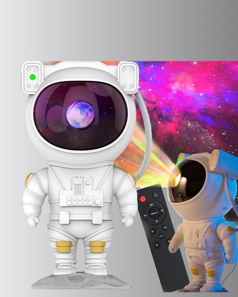 Astronot Yıldız Projeksiyon Lambası 8 Efektli Uzaktan Kumandalı Gece Işığı