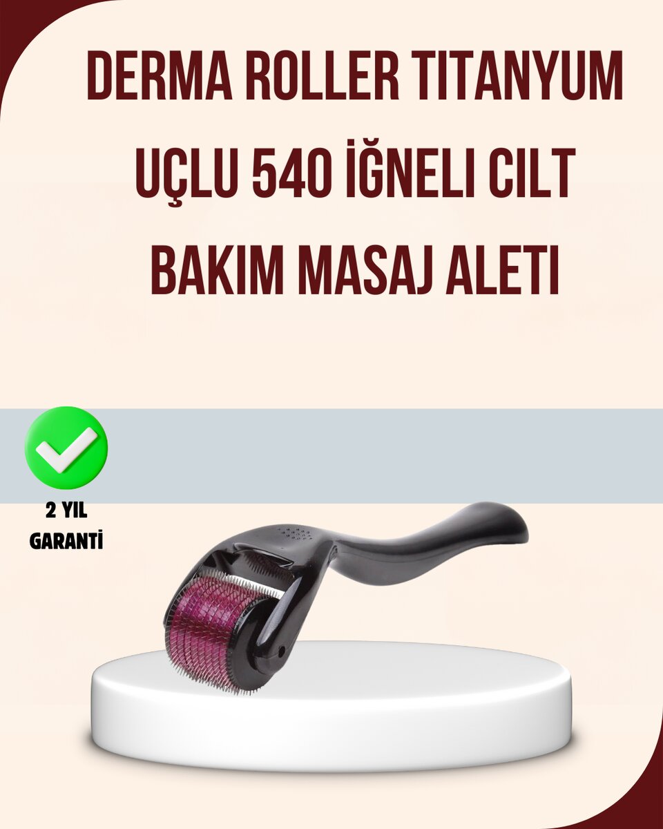 Titanyum Mikro İğneli Dermaroller 1 mm Kırışıklık ve Leke Karşıtı Titanyum Mikro İğneli Dermaroller 1 mm Kırışıklık ve Leke Karşıtı