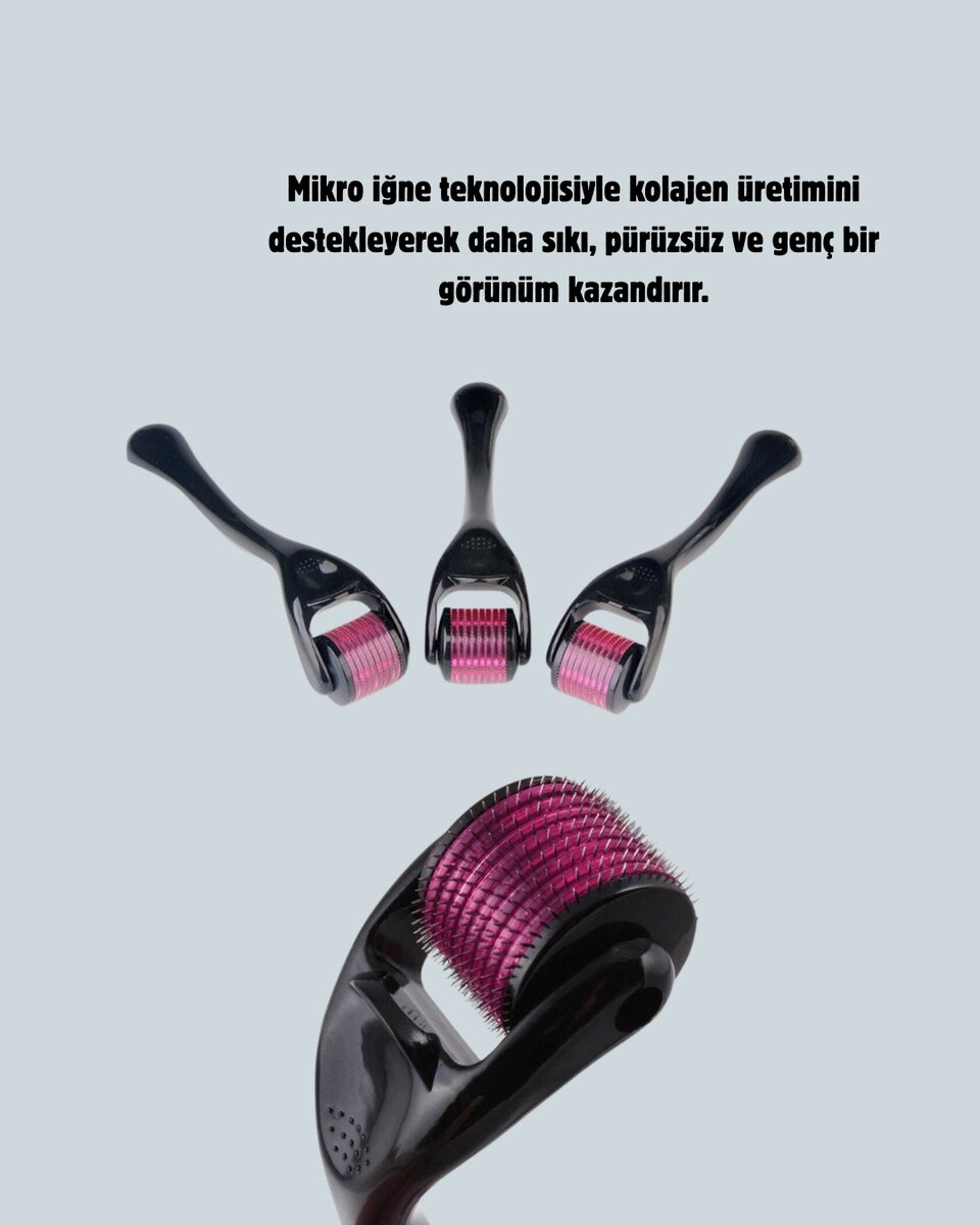 Titanyum Mikro İğneli Dermaroller 1 mm Kırışıklık ve Leke Karşıtı Titanyum Mikro İğneli Dermaroller 1 mm Kırışıklık ve Leke Karşıtı