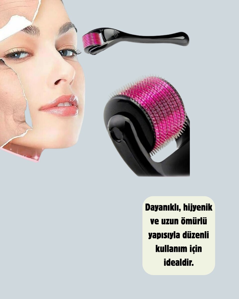 Titanyum Dermaroller 540 İğne Cilt Onarım ve Kolajen Üretim Desteği Titanyum Dermaroller 540 İğne Cilt Onarım ve Kolajen Üretim Desteği