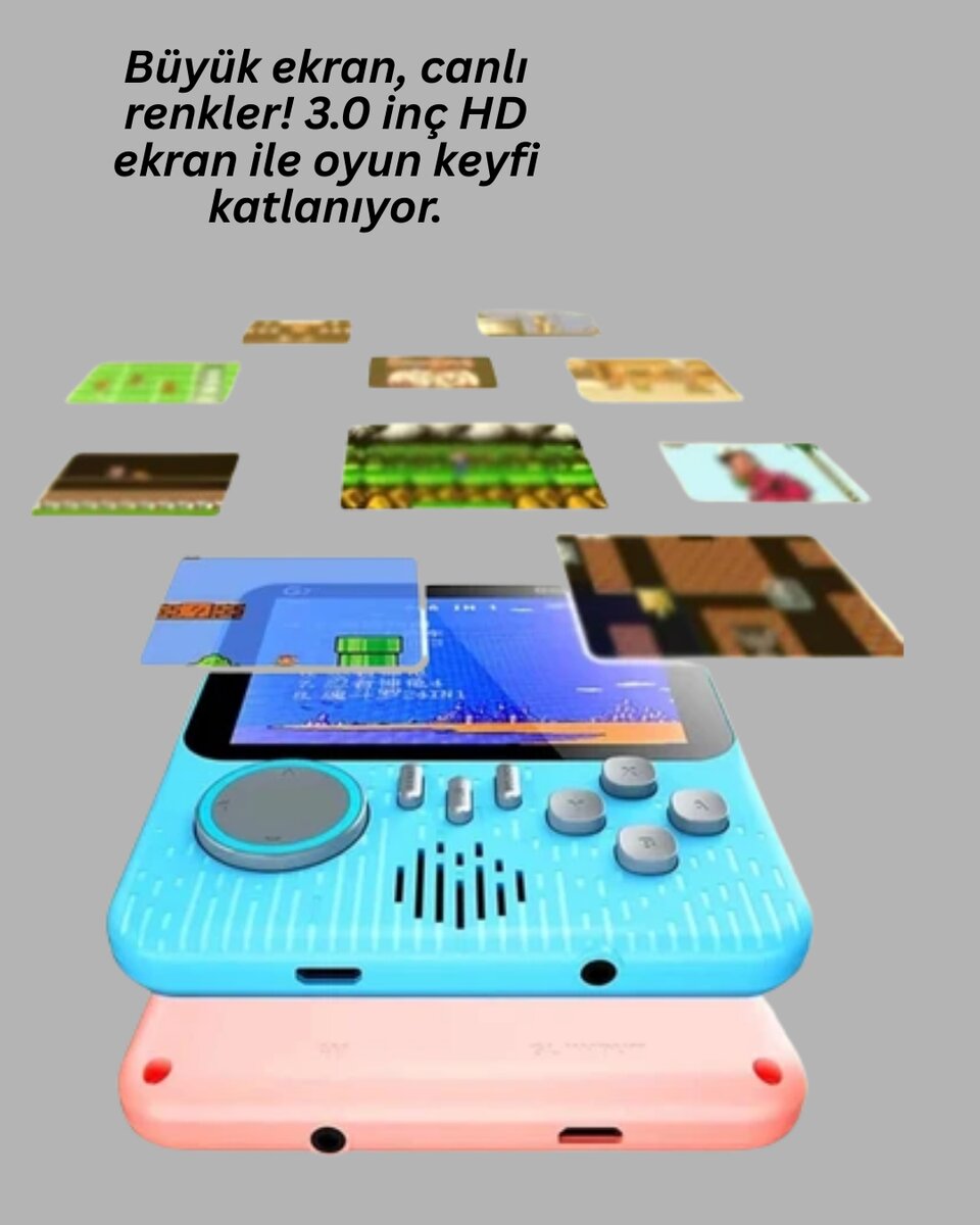 İki Kişilik Oyun Deneyimi Sunan Taşınabilir Retro Konsol İki Kişilik Oyun Deneyimi Sunan Taşınabilir Retro Konsol