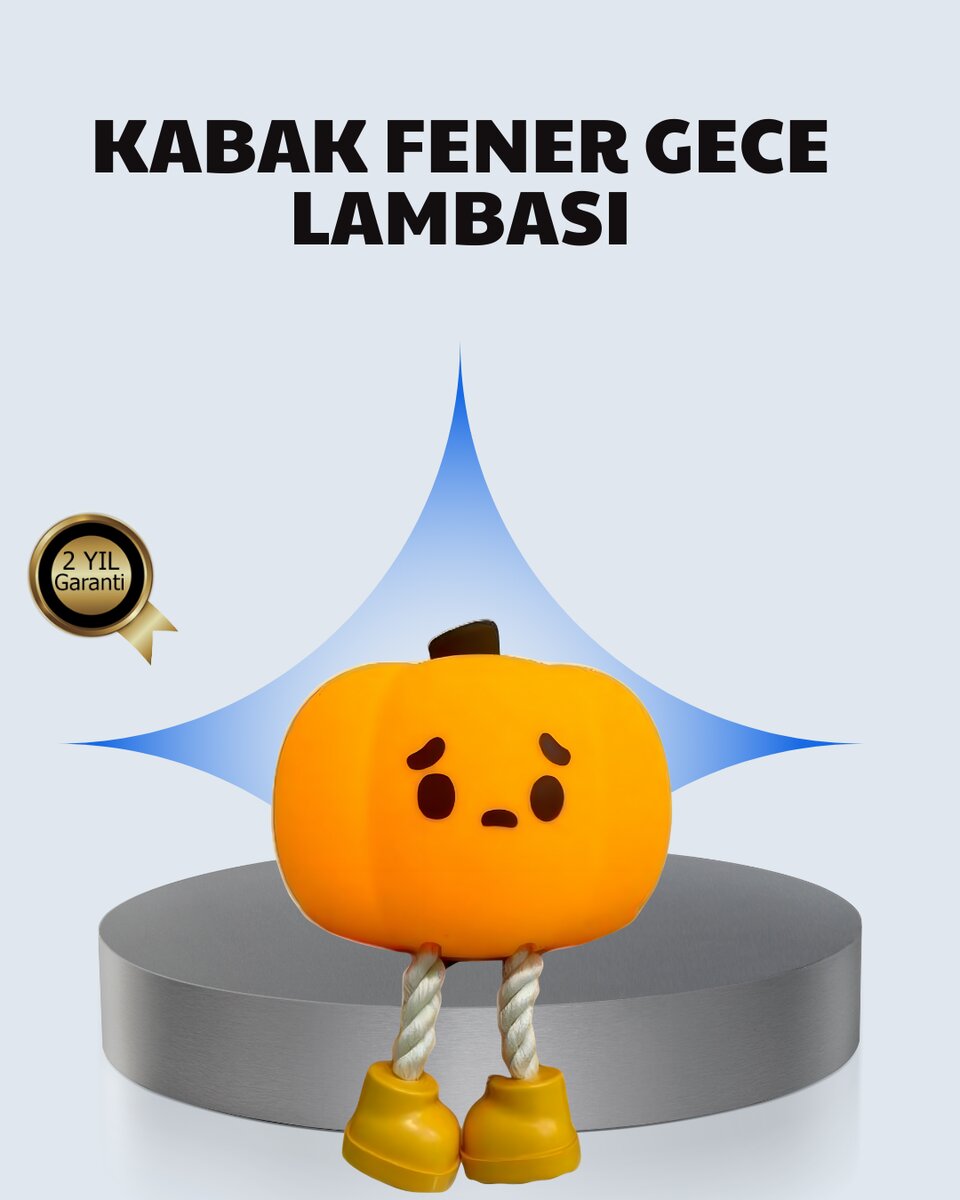 Pumpkin LED Gece Lambası Üç Kademeli Işık Ayarlı Pumpkin LED Gece Lambası Üç Kademeli Işık Ayarlı
