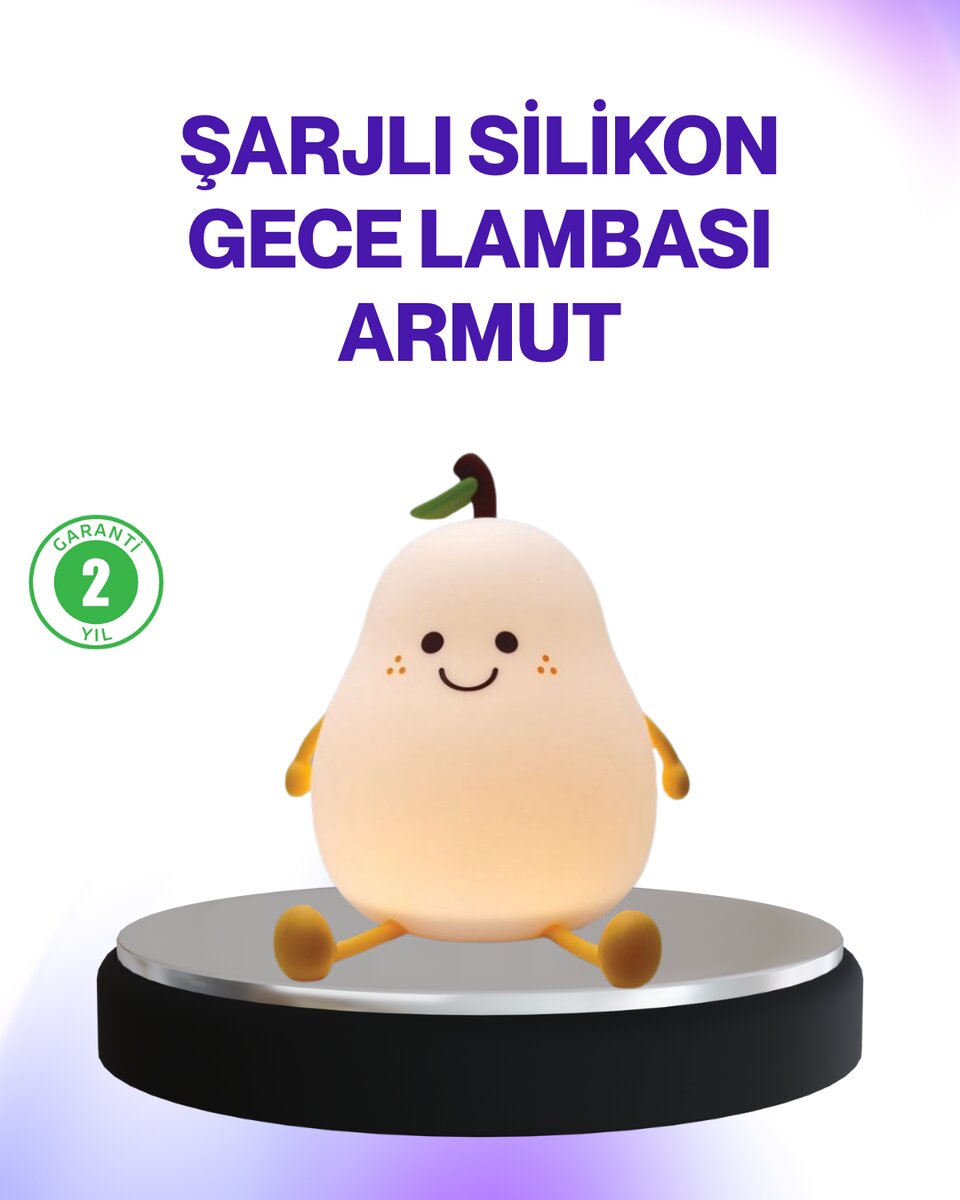 Şarjlı Armut Masa Lambası Renk Değiştiren LED Gece Işığı Şarjlı Armut Masa Lambası Renk Değiştiren LED Gece Işığı
