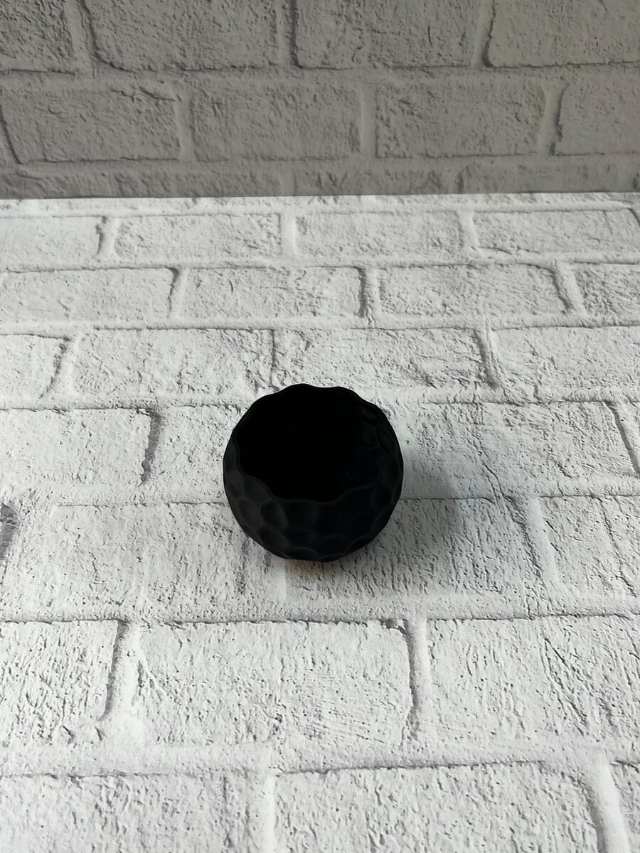 5 cm Küçük Siyah Saksı Minimal Tasarım Sukulent ve Kaktüs Saksısı