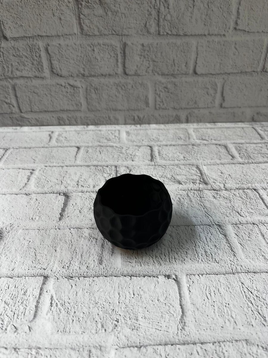 5 cm Küçük Siyah Saksı Minimal Tasarım Sukulent ve Kaktüs Saksısı