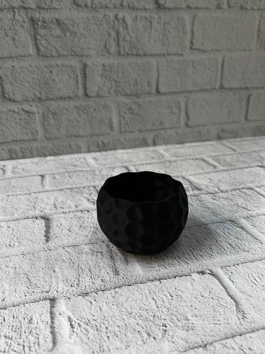 Mini Siyah Dekoratif Saksı 5 cm Modern Masaüstü Bitki Saksısı
