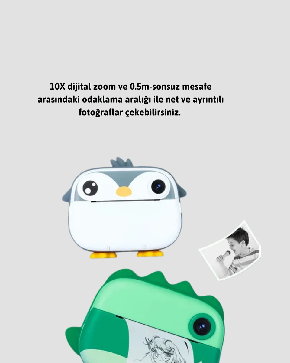 Baskı Kamera – Çift Lensli, Anında Baskı ve 10X Zoom Özellikli Dijital Fotoğraf Makinesi Baskı Kamera – Çift Lensli, Anında Baskı ve 10X Zoom Özellikli Dijital Fotoğraf Makinesi