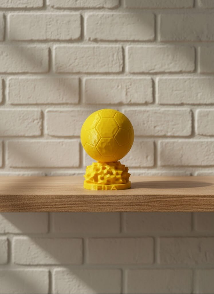Mini FIFA Futbol Topu Biblo Sarı Renk 10cm Spor Temalı Dekor