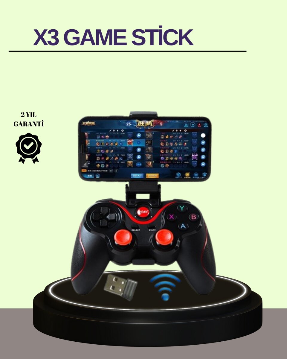 Çift Analog Joystick ve 14 Tuşlu Bluetooth Oyun Kumandası Çift Analog Joystick ve 14 Tuşlu Bluetooth Oyun Kumandası