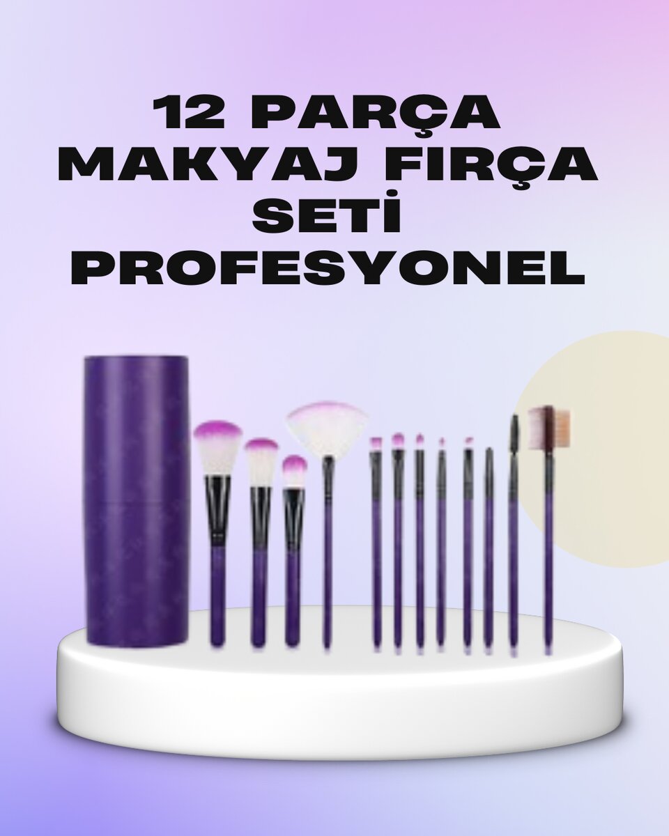 Ergonomik Saplı Fiber Kıllı 12'li Makyaj Fırça Takımı Göz ve Ten Makyajı İçin Uygun Ergonomik Saplı Fiber Kıllı 12'li Makyaj Fırça Takımı Göz ve Ten Makyajı İçin Uygun