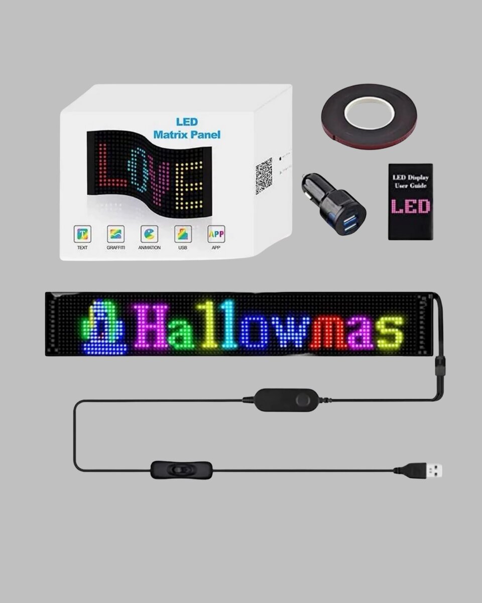RGB Renkli LED Ekran Tabela USB Bağlantılı ve Kayan Yazı Destekli RGB Renkli LED Ekran Tabela USB Bağlantılı ve Kayan Yazı Destekli