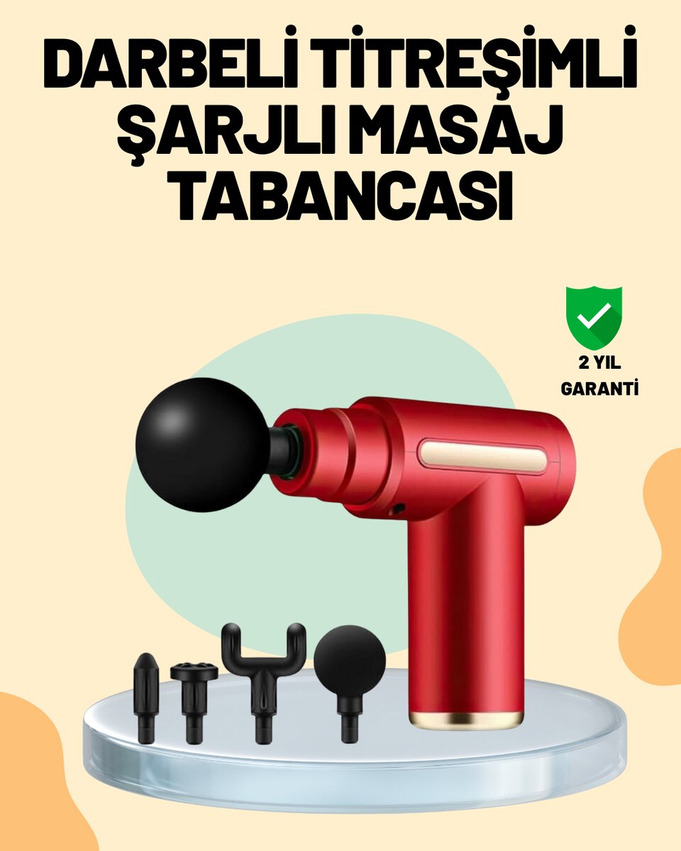 Kas Gevşetici Masaj Tabancası 4 Başlık ve Ayarlanabilir Hız Kas Gevşetici Masaj Tabancası 4 Başlık ve Ayarlanabilir Hız