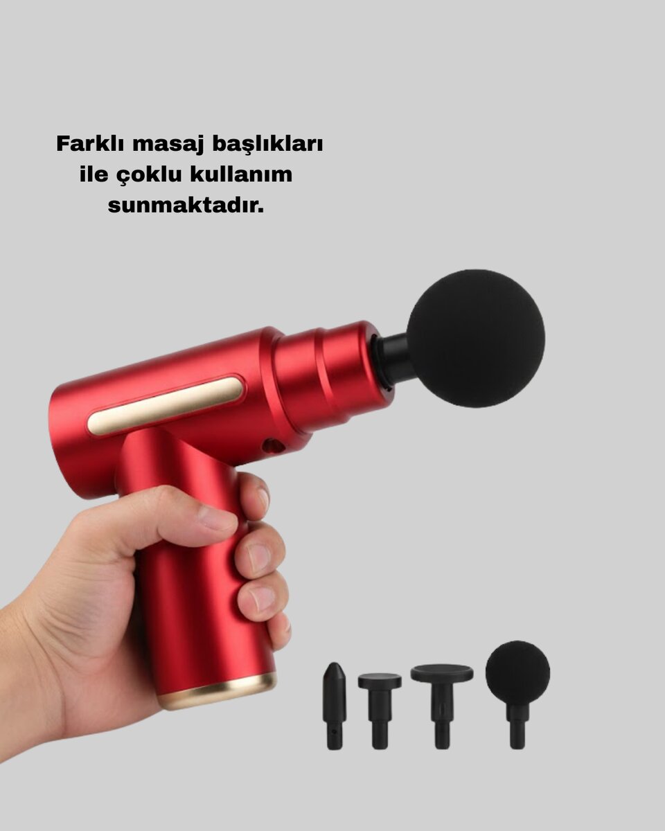 Kas Gevşetici Masaj Tabancası 4 Başlık ve Ayarlanabilir Hız Kas Gevşetici Masaj Tabancası 4 Başlık ve Ayarlanabilir Hız