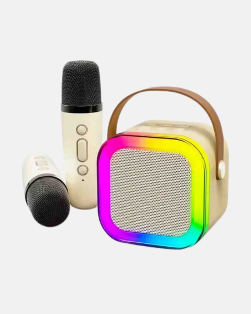 Bluetooth Karaoke Hoparlör Renkli LED Işıklı ve Type-C Şarjlı Bluetooth Karaoke Hoparlör Renkli LED Işıklı ve Type-C Şarjlı