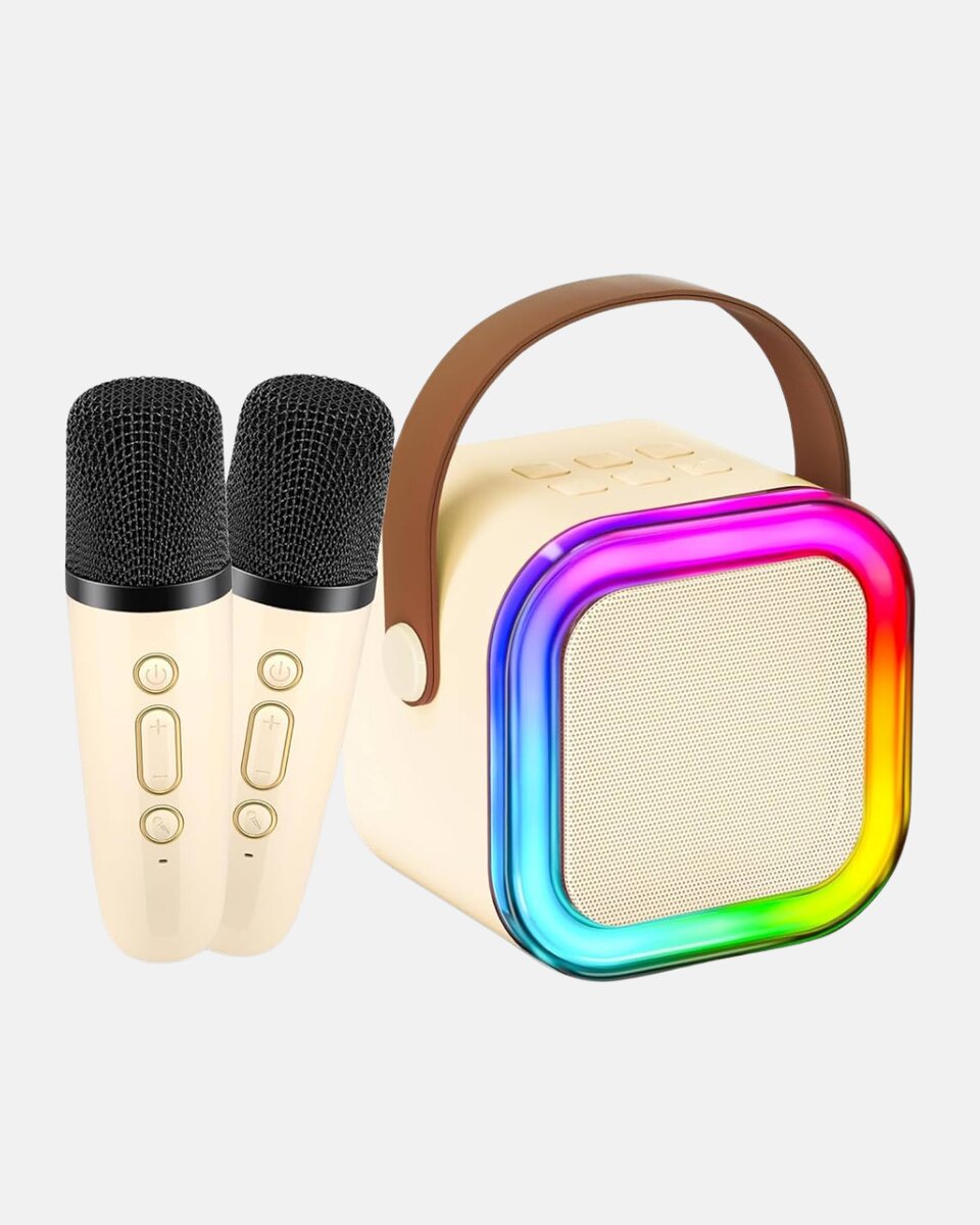 Bluetooth Karaoke Hoparlör Renkli LED Işıklı ve Type-C Şarjlı Bluetooth Karaoke Hoparlör Renkli LED Işıklı ve Type-C Şarjlı