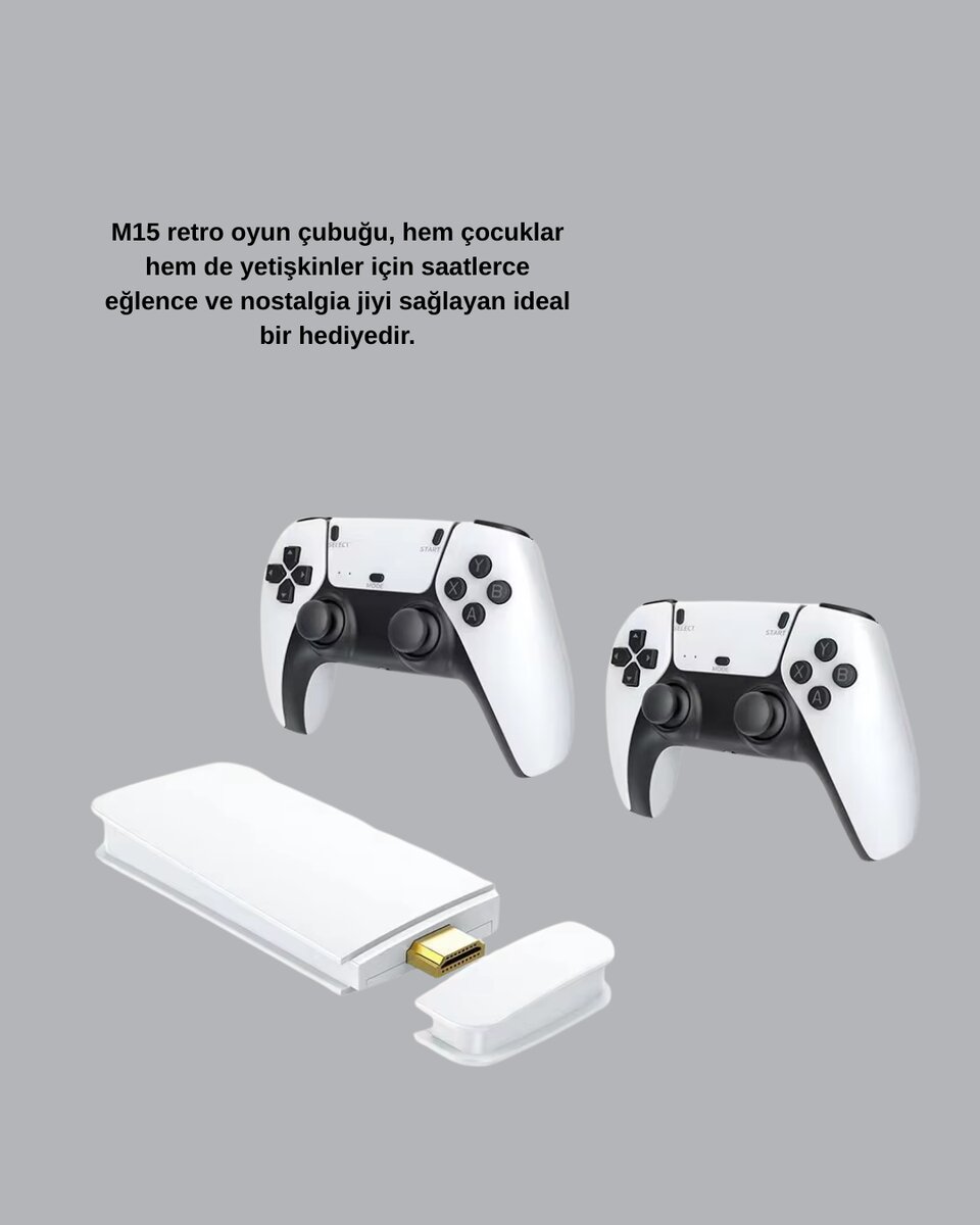 2 Kablosuz Kollu HDMI Uyumlu M15 Oyun Konsolu 2 Kablosuz Kollu HDMI Uyumlu M15 Oyun Konsolu