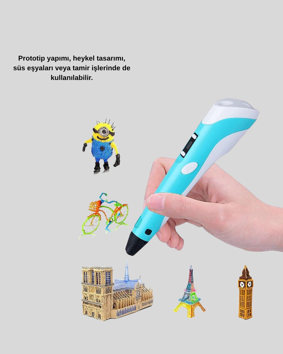 3D Yazıcı Kalem Taşınabilir FDM Teknolojili ve Çok Amaçlı Kullanımlı 3D Yazıcı Kalem Taşınabilir FDM Teknolojili ve Çok Amaçlı Kullanımlı